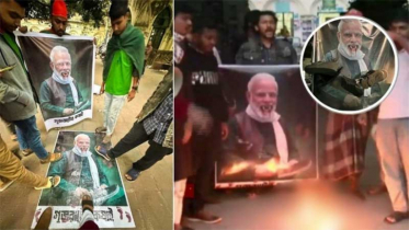 বিজয় দিবসে ‘হস্তক্ষেপ’: নরেন্দ্র মোদীর কুশপুত্তলিকা দাহ