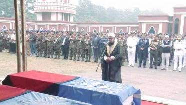 শহীদ ছয় বাংলাদেশি সেনা সদস্যের জানাজা অনুষ্ঠিত