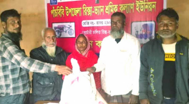 নিহত শ্রমিকের পাশে পাঁচবিবি রিক্সা-ভ্যান শ্রমিক ইউনিয়ন