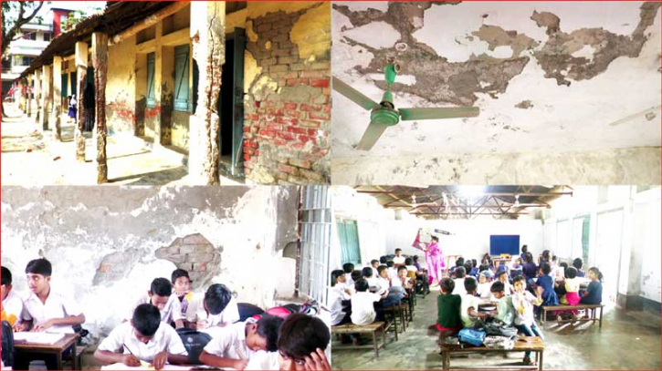 ভূমিকম্পে বিদ্যালয়ে বড় ফাটল, ঝুঁকি নিয়ে পাঠদান অব্যাহত 