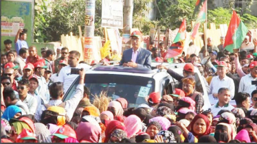 রাঙামাটিতে বিএনপি প্রার্থীর বিশাল গণমিছিল 