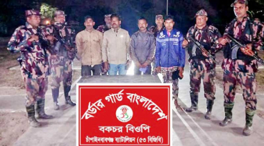 চাঁপাইনবাবগঞ্জের বকচর সীমান্তে ভারতে পাচারকালে ৪ বাংলাদেশী আটক