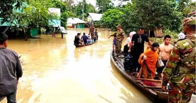 চট্টগ্রামে বন্যা ও পাহাড়ধসে সেনাবাহিনীর উদ্ধার-ত্রাণ কার্যক্রম