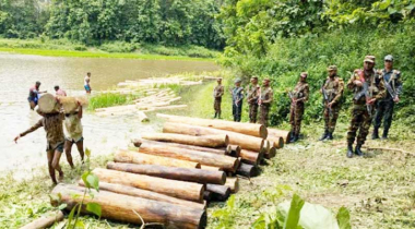 রাঙামাটিতে চুরি হওয়া গোল কাঠ উদ্ধার করেছে সেনাবাহিনী